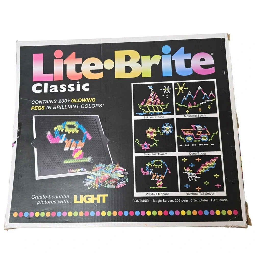 Lite-Brite Classic Retro Light Art Toy Magic Screen with Glowing Pegs